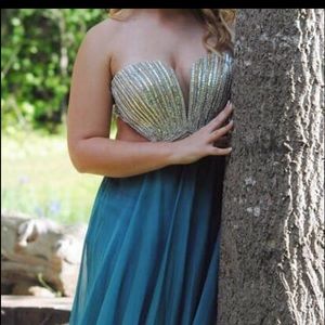 Teal prom dress